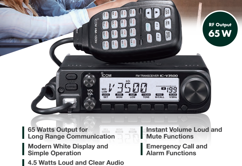 ICOM IC-V3500 VHF 136-174 MHz 207CH 65W Nuevo 144 MHz FM